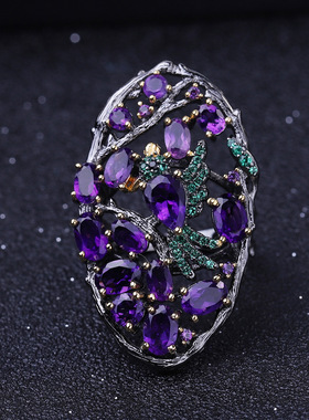 秘密花园设计师款S925银新中式复古风vintage小众高颜值纯银戒指