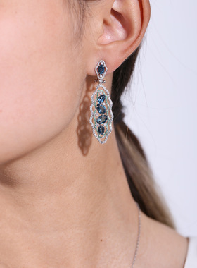 设计师款S925银高颜值欧美复古vintage奢华小众耳环项链戒指套装