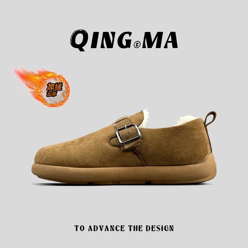 外贸男鞋冬季时尚反绒皮勃肯鞋加绒保暖懒人一脚蹬百搭棉鞋雪地靴,流行男鞋,时尚雪地靴,淘宝优惠券,粉丝福利购,淘宝优惠卷