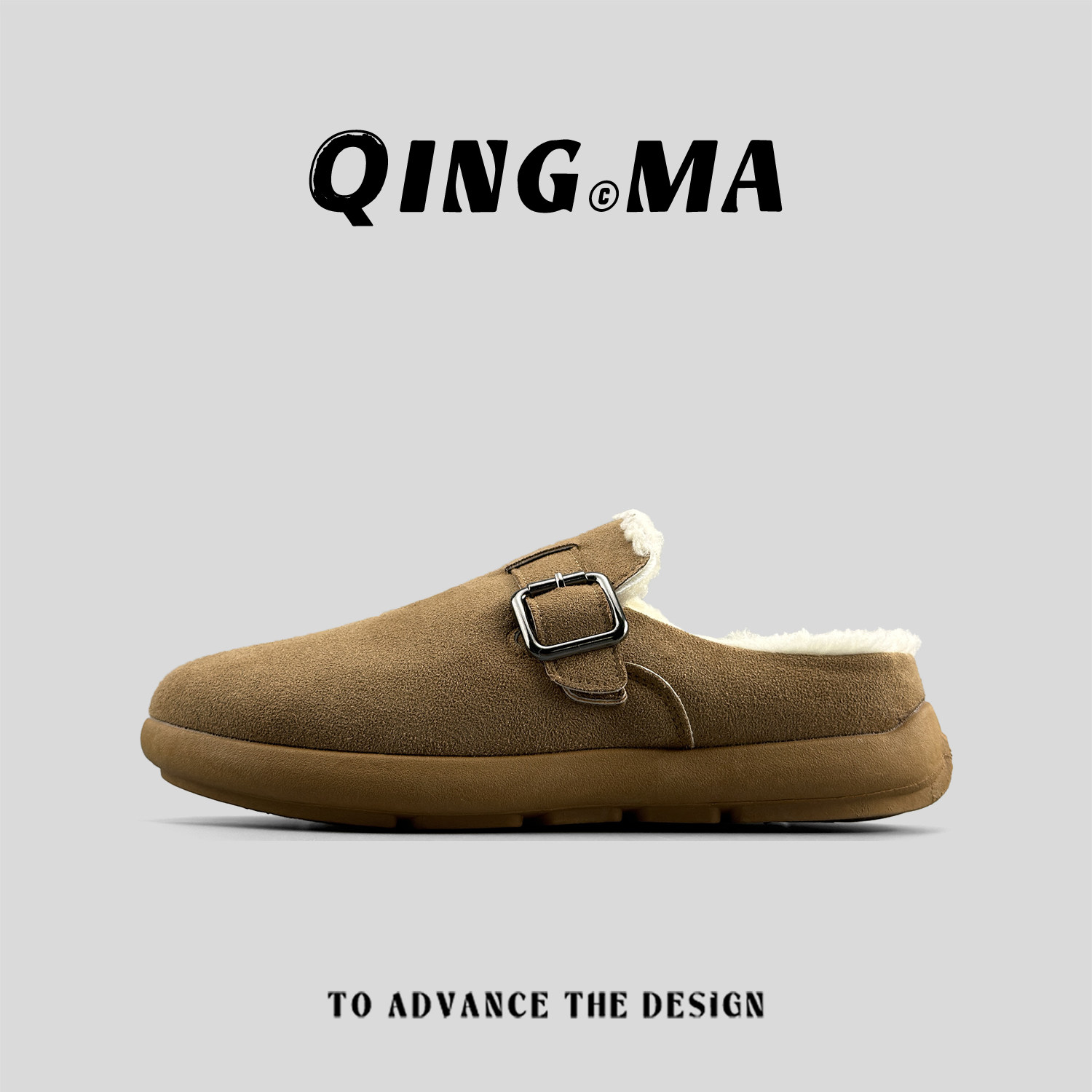 外贸冬季男士勃肯鞋加绒保暖一脚蹬复古休闲懒人鞋百搭外穿半拖鞋,流行男鞋,软木鞋/勃肯鞋,淘宝优惠券,粉丝福利购,淘宝优惠卷