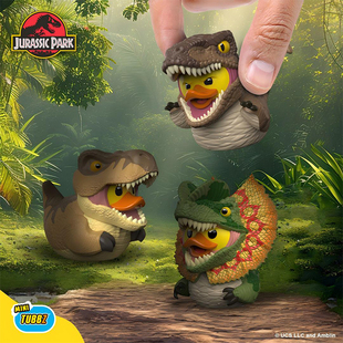 正版 运输中 小黄鸭 侏罗纪世界 霸王龙 迅猛龙 玩偶手办 TUBBZ