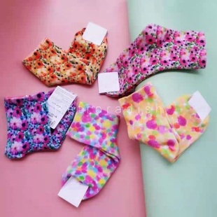 出口单 果冻色柔软舒适中筒袜子女 森女小众莫奈油画风