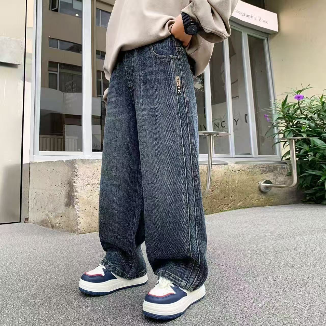 巴拉可儿男童宽松阔腿牛仔裤