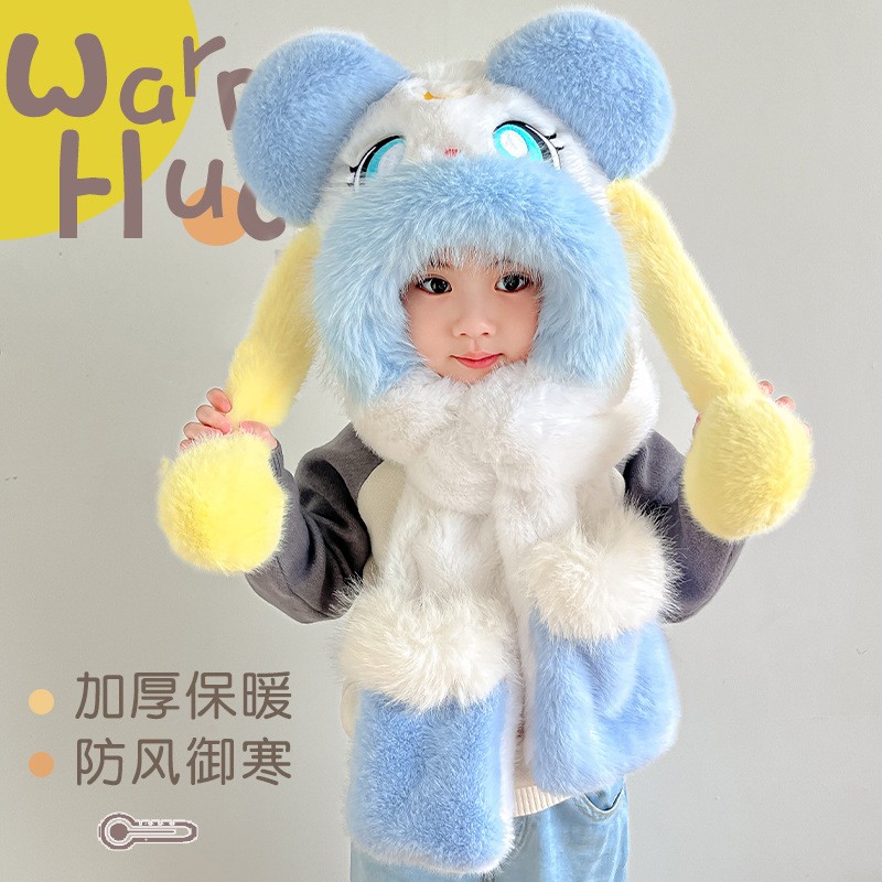 儿童帽子围巾冬季三件套宝