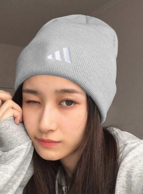 正品假一赔十灰色帽子女冬毛线帽