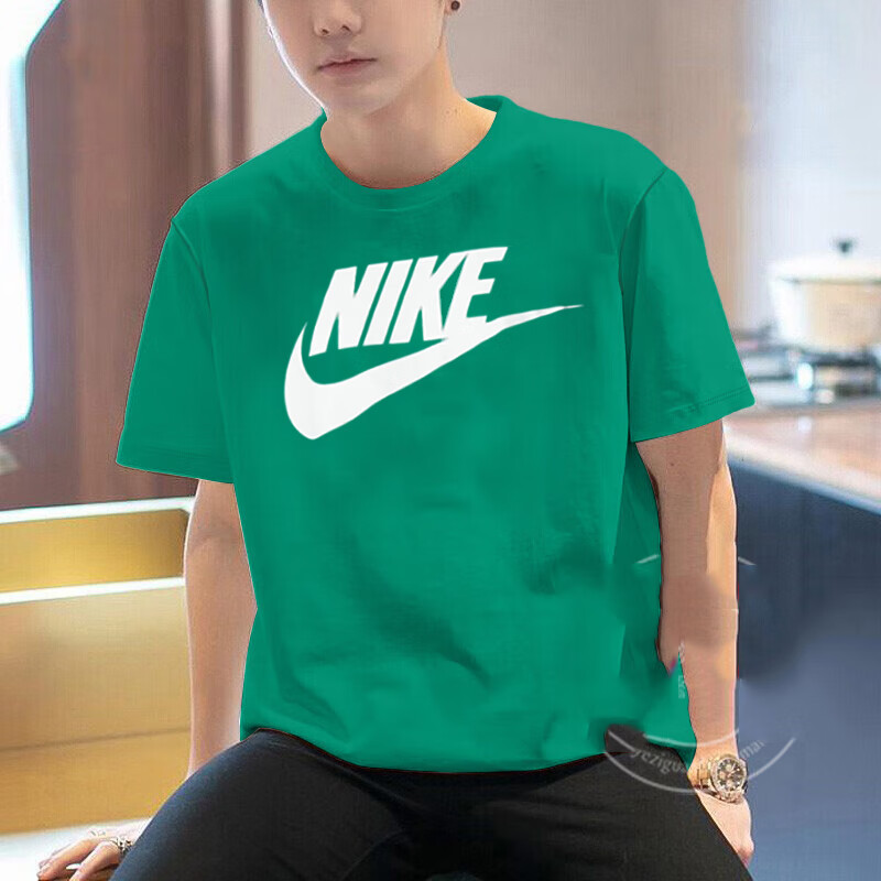 绿色纯棉短袖耐克正品男Nike运动体恤篮球半袖透气上衣T恤AR5005