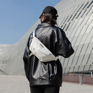 AJ防水皮面腰包Nike耐克正品运动包新款单肩包胸包男女休闲斜挎包