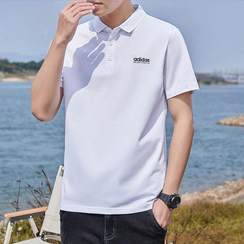 阿迪达斯白色短袖男夏季新款棉质翻领上衣男士透气运动宽松polo衫,运动服/休闲服装,运动T恤,淘宝优惠券,粉丝福利购,淘宝优惠卷