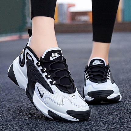 NIKE耐克Zoom 2K黑白熊猫鞋厚底气垫缓震复古老爹鞋女运动休闲鞋