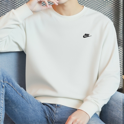 耐克官方正品白色男子卫衣套头衫