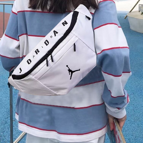 耐克防水皮面AJ腰包男女斜挎包