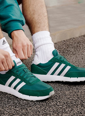 阿迪达斯男女鞋夏季新款复古运动鞋德训鞋轻便耐磨情侣绿色跑步鞋