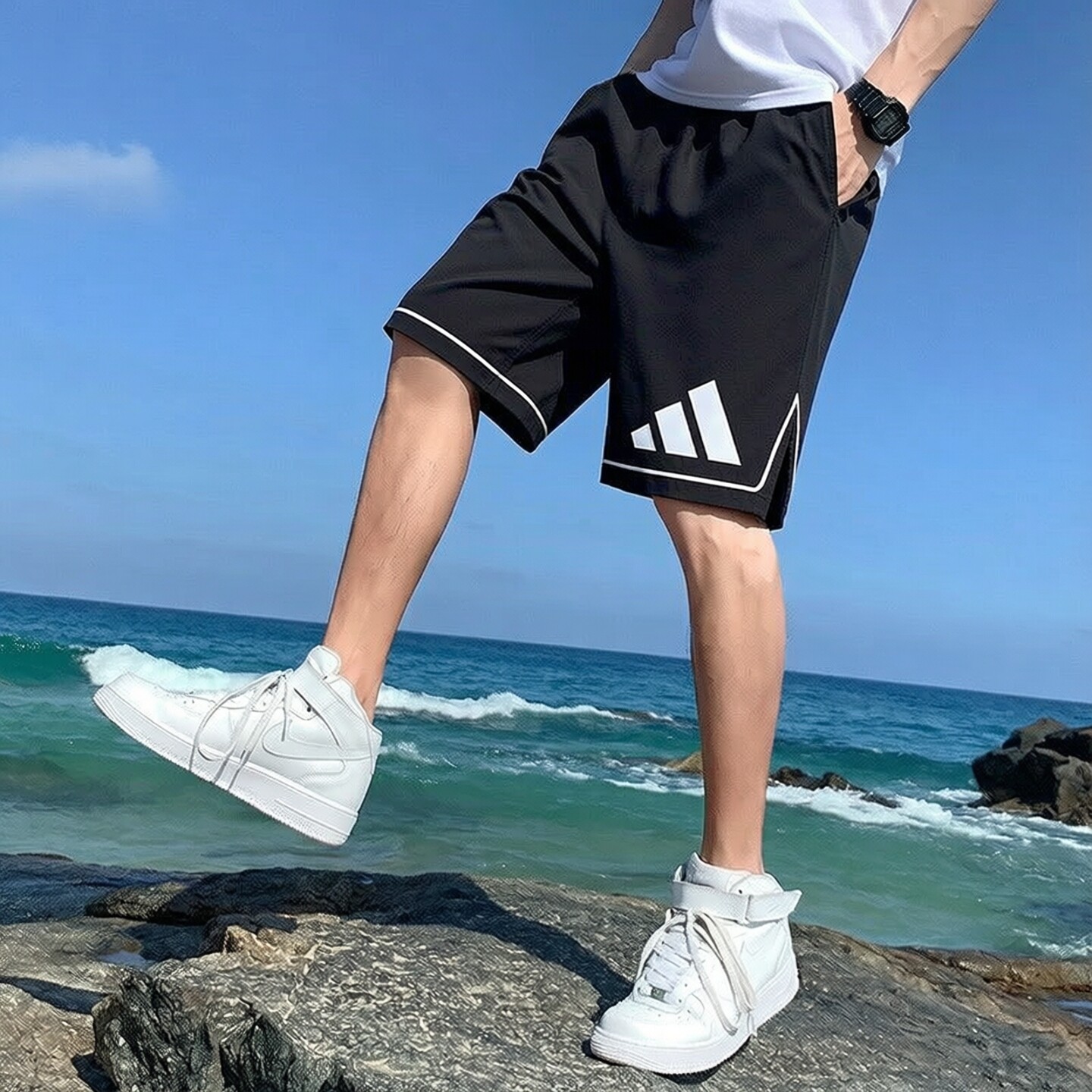 阿迪达斯运动短裤男夏季新款篮球速干夏季透气透气五分裤男休闲裤