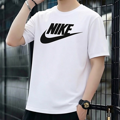 白色短袖Nike耐克正品纯棉T恤夏季新款男士上衣健身运动装AR5005