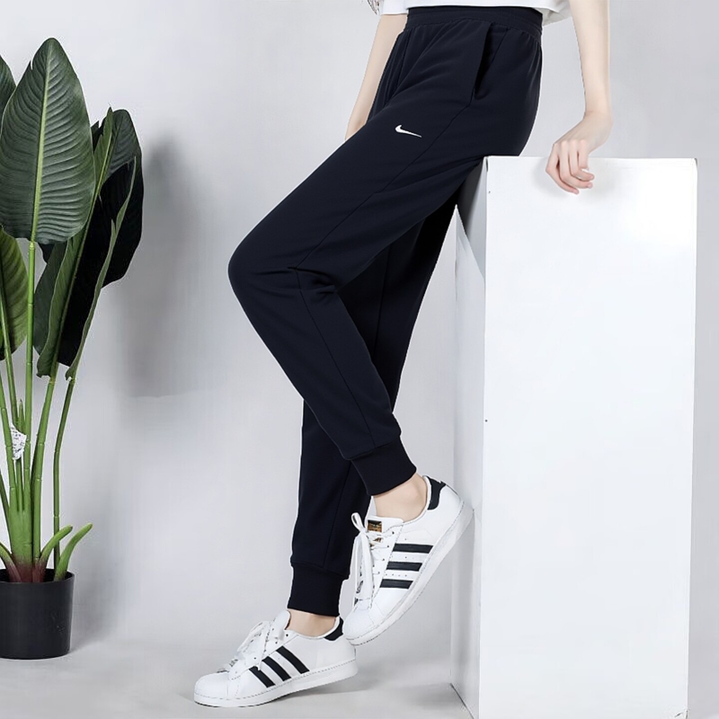 耐克官方正品针织小脚裤女运动裤