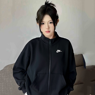 耐克拉链外套女装25秋季新款防风保暖立领商务训练运动开衫夹克衫