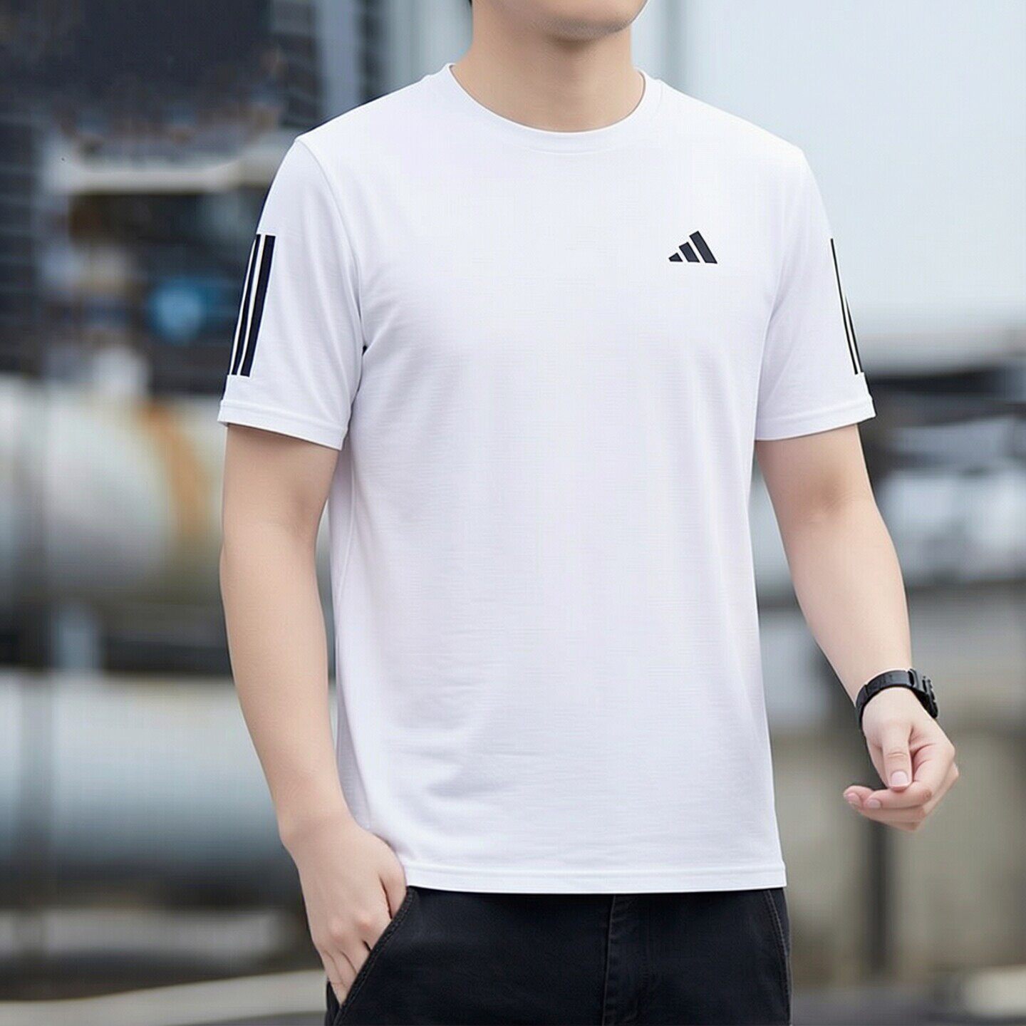 阿迪达斯速干运动短袖T恤男夏季薄款吸湿排汗健身透气上衣训练服