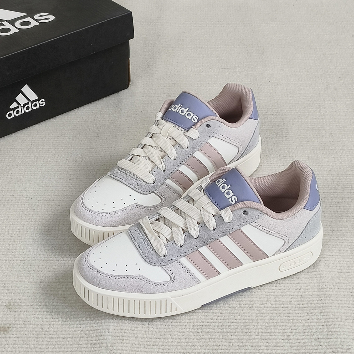 阿迪达斯板鞋女春季新款低帮复古休闲鞋篮球耐磨撞色小白鞋女鞋