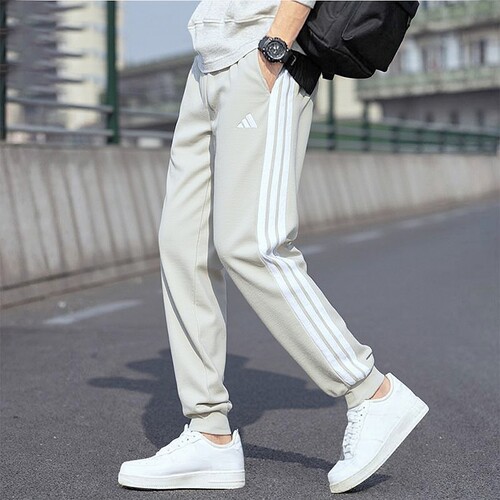 阿迪达斯收口束脚男裤春季新款运动裤时尚休闲裤跑步卫裤休闲长裤