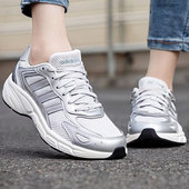 春季 新款 透气运动鞋 阿迪达斯女鞋 银色复古休闲轻便透气耐磨老爹鞋