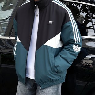 棒球服男正品阿迪达斯秋季新款美式外套复古撞色防风衣立领夹克