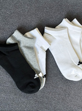 阿迪达斯船袜男女夏季新款透气薄款运动袜三双装白袜子短袜JC9266