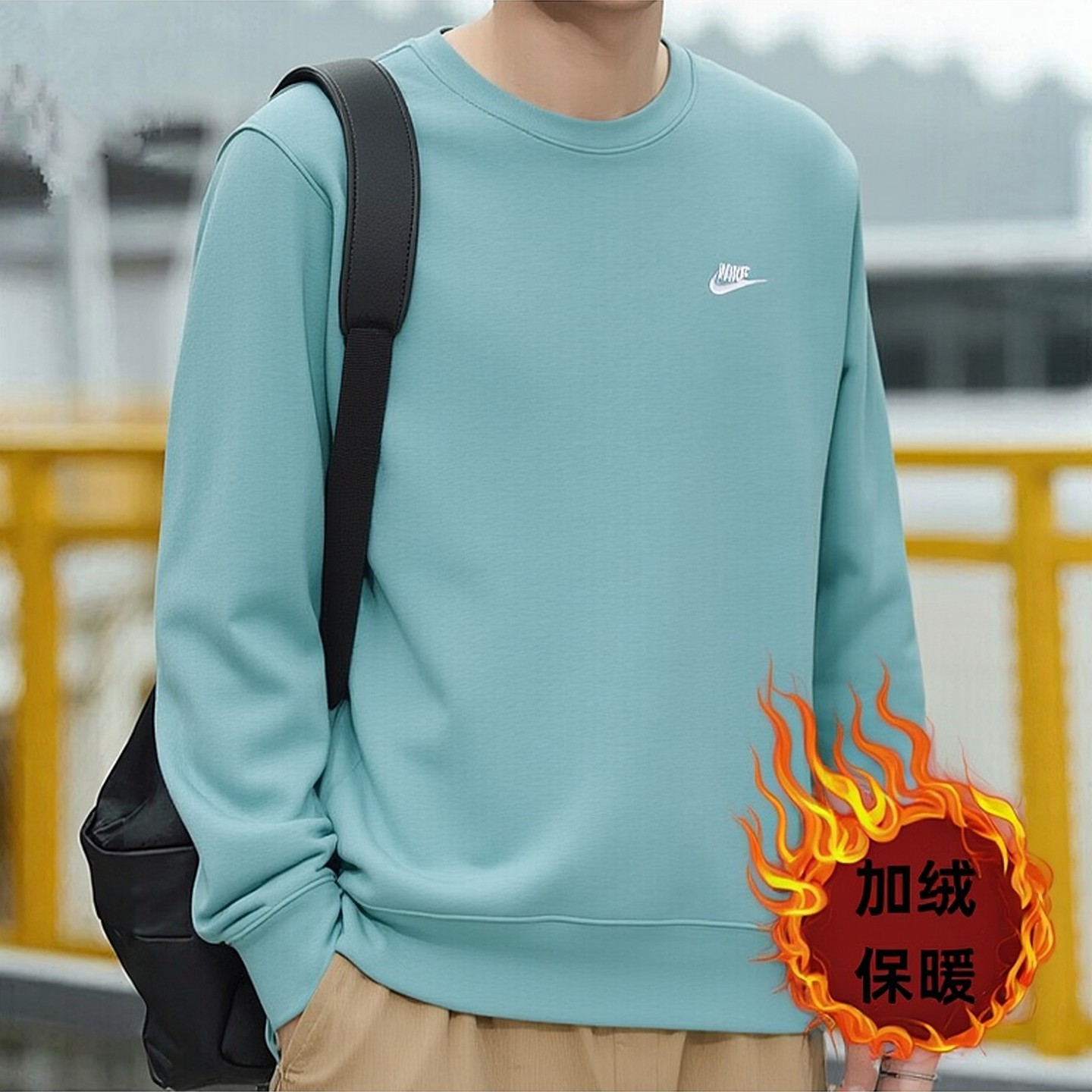 耐克官方正品加绒卫衣男针织外套