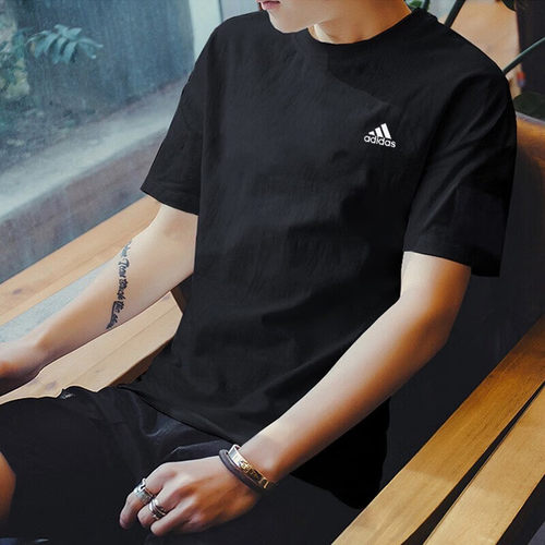 正品假一赔十黑色短袖男纯棉T恤