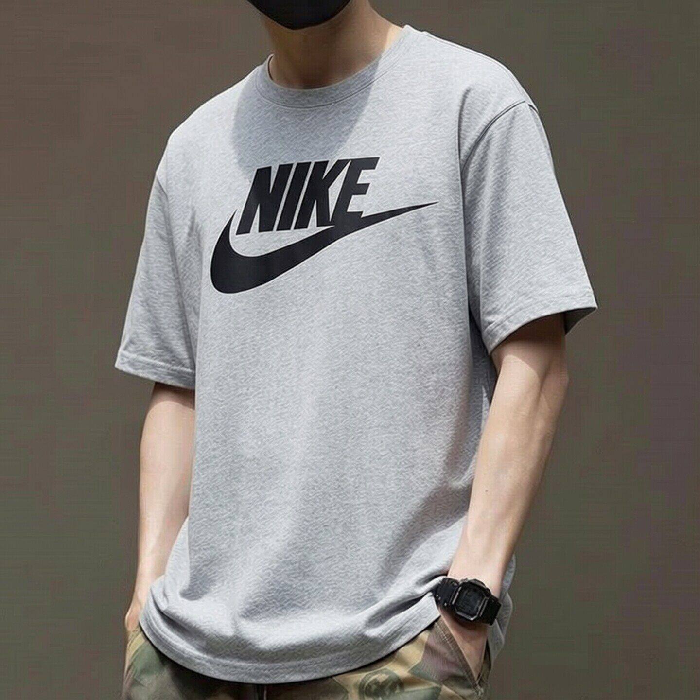 NIKE耐克2026年新款短袖正品运动T恤男士灰色上衣纯棉运动训练服图片