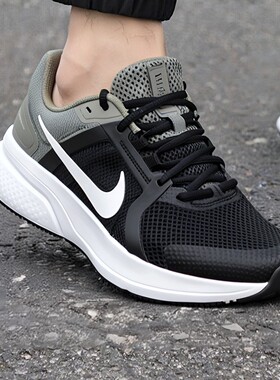 黑色运动鞋耐克男鞋Nike正品跑步鞋缓震防滑轻便健身网面休闲跑鞋