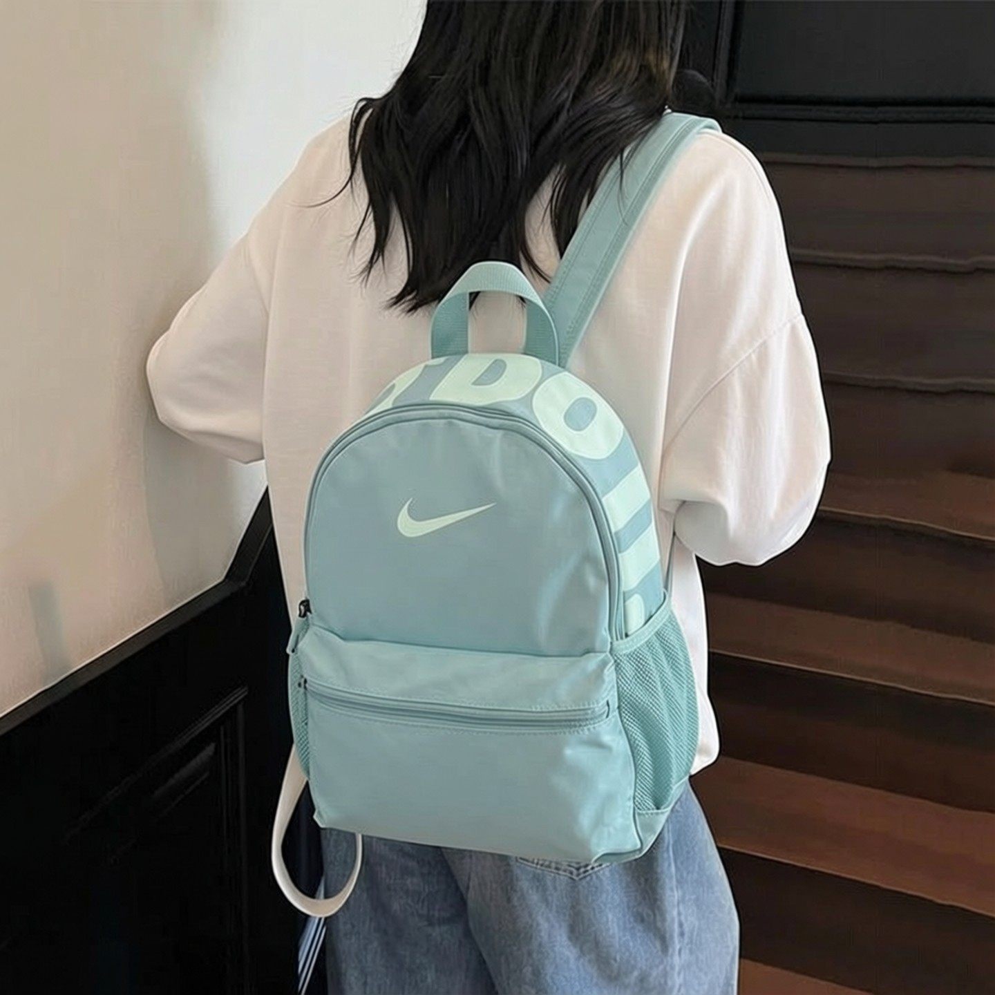 Nike耐克背包双肩包运动包薄荷绿学生小书包旅行包休闲包收纳背包