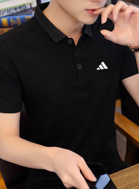 阿迪达斯短袖男翻领POLO衫户外健身训练速干运动服吸汗T恤IS2294
