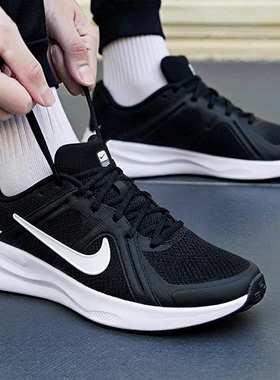 Nike耐克鞋子正品黑色运动鞋厚底休闲鞋新款男鞋健身跑步鞋旅行鞋