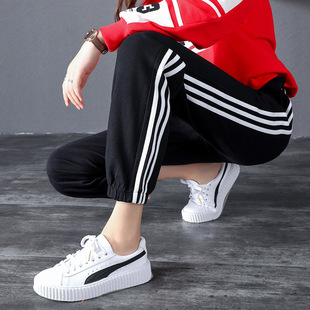 新款 2025夏季 透气运动裤 束脚裤 GR9605 阿迪达斯九分裤 中长裤 女裤