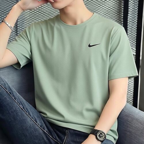 Nike耐克绿色冰丝短袖男士速干T恤健身训练服上衣新款防晒运动装