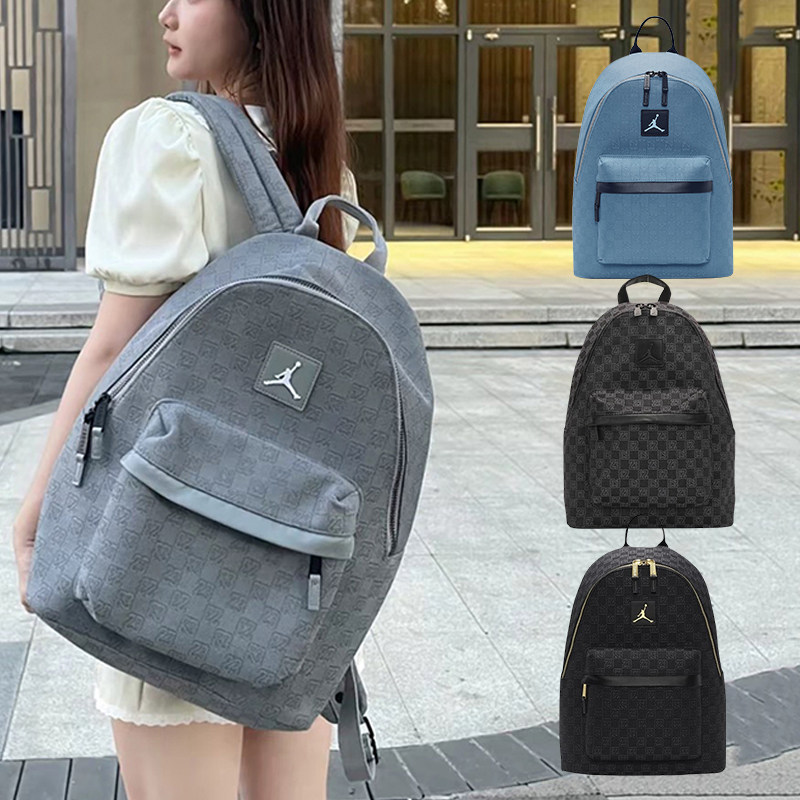 Jordan双肩包学生书包电脑包旅行包运动背包aj正品老花棋盘格背包