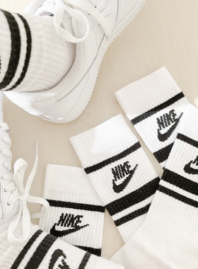 Nike耐克袜子男女袜2025秋季新款小勾子长筒袜3双装运动袜DH3822