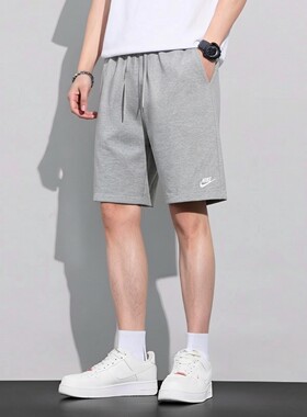 纯棉短裤Nike耐克裤子2026年新款运动裤针织男裤五分裤灰色休闲裤