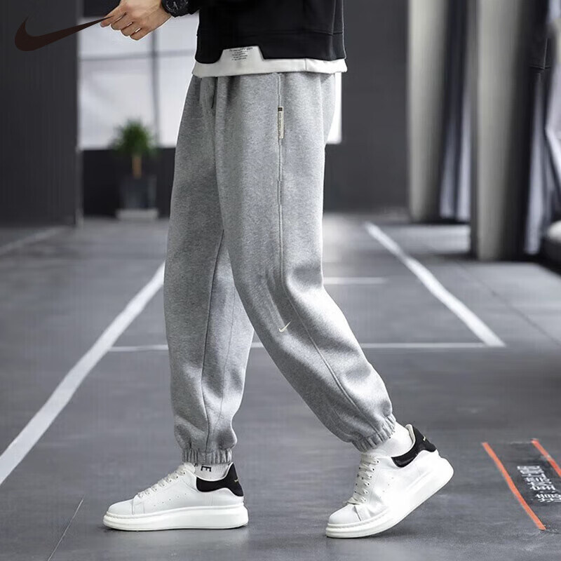 Nike耐克灰色裤运动裤男裤夏季新款休闲裤篮球卫裤收口小脚裤长裤