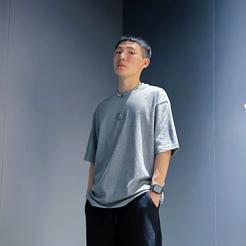 Nike耐克圆领短袖男Jordan纯棉大码透气运动服宽松休闲T恤FZ1913