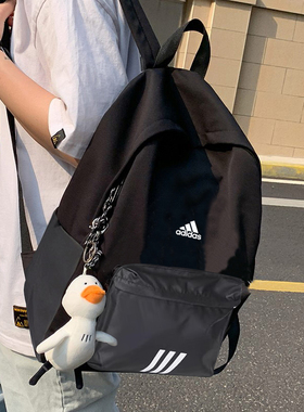学生书包双肩包adids阿迪达斯新款正品黑色户外背包运动包HG0348