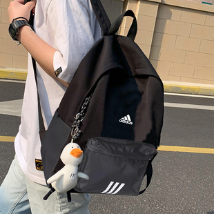 学生书包双肩包adids阿迪达斯新款正品黑色户外背包运动包HG0348