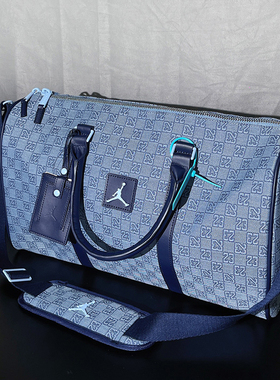 蓝色aj训练包耐克正品健身包大容量行李包百搭手拎包商务包运动包