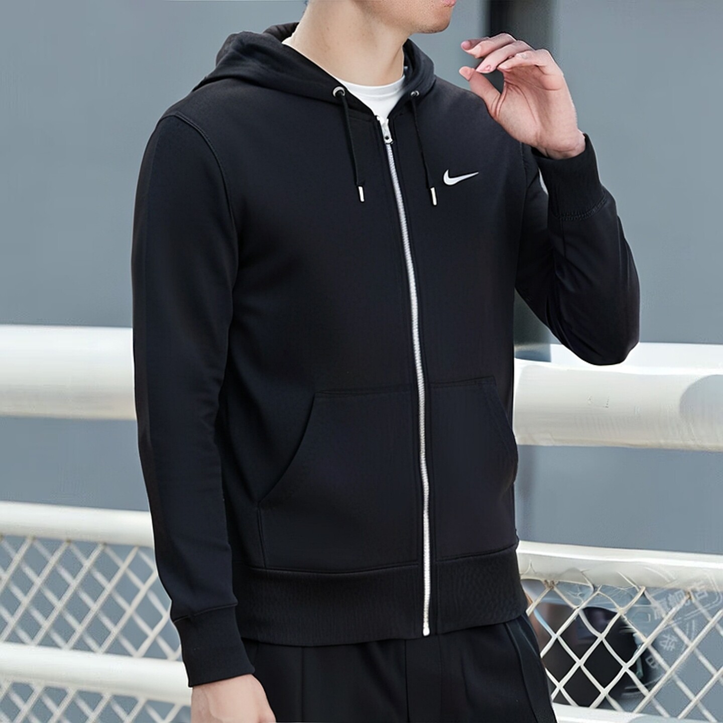 耐克运动夹克男士秋季新款Nike运动服装开衫连帽防风正品保暖外套