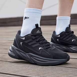 阿迪达斯男女鞋新款正品复古黑武士休闲鞋波波鞋OZWAVE厚底老爹鞋