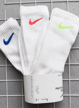 白色长筒袜Nike耐克袜子正品男女棉袜2026年新款速干运动袜SX7676