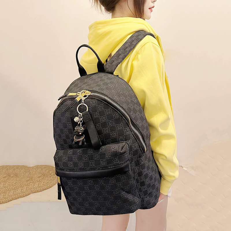 Jordan老花棋盘格双肩背包学生书包运动包耐克aj大容量旅行出游包