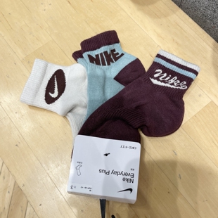 Nike耐克袜子冬季新款毛巾底中筒袜男女短袜速干运动袜健身休闲袜