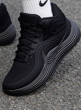 Nike耐克正品黑色男鞋冬季新款运动鞋PRECISION 8 MID中帮篮球鞋