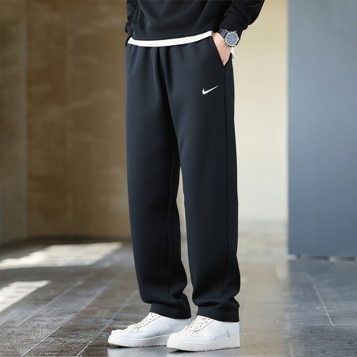 耐克官方正品加绒黑色长裤直筒裤